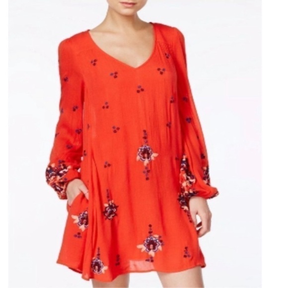 Free People Oxford Floral Embroidered Open Back Mini Dress - Picture 5 of 11